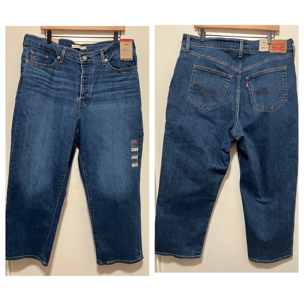 LEVI'S WOMEN'S PLUS SIZE WEDGIE STRAIGHT LEG HIGH RISE JEANS SIZE 18W NWT. - Picture 5 of 13